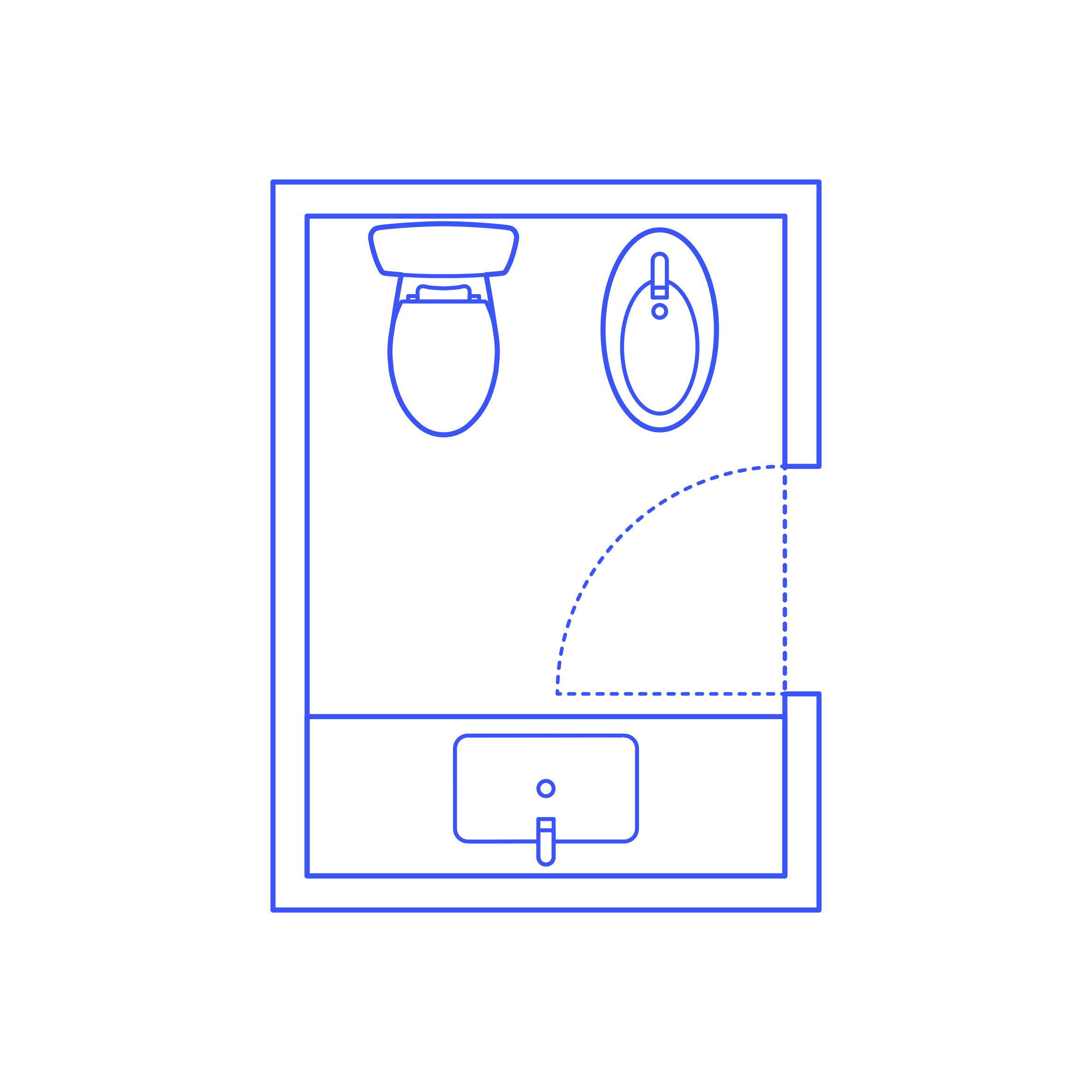 Layouts Bathrooms Half Bidet 2 Wall Facing Simple Line Art Svg Vector Free Vectors